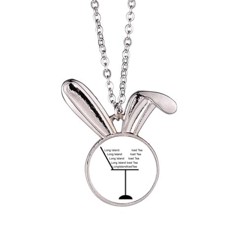 Collier lapin silhouette Outline of Long Island aux finitions polies