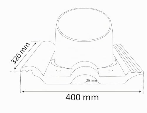Miniatura 4 de Bandloo Ventos X Plus R Castaño Dn150 Extractor Universal De Techo Con Drenaje De Condensado Para Tejas De Hormigón, Ventilación De Chimenea Para Techo Inclinado, Resistente A La Intemperie Y A Los