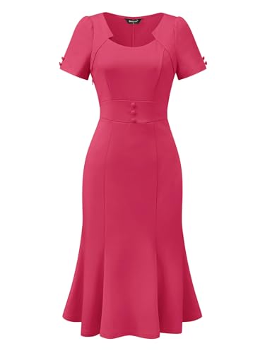 Image of Allegra K Vintage 50s Dress for Women's Retro Cocktail Work Mermaid Midi Dress