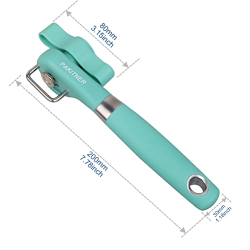 Pakitner- Cut Safe Can Opener, Manual Can Opener Smooth Edge - Handheld Side Cut Can Opener, Ergonomic Smooth Edge, Food Grade Stainless Steel Cutting Can Opener For Home, Kitchen & Restaurant, Green #TOP5