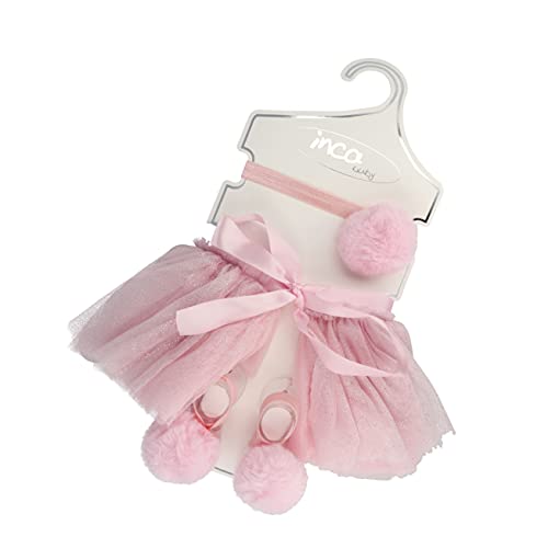 Inca Falda de tutú + Diadema + Pompones para pies para bebé - Disfraz fotografía bebé - Accesorios Recien Nacida - Vestido de Princesa bebé (Rosa Claro) Cover