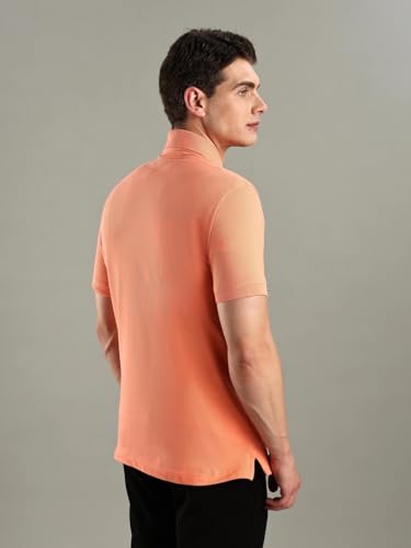 Image of Solid Slim-Fit Cotton Polo T-Shirt