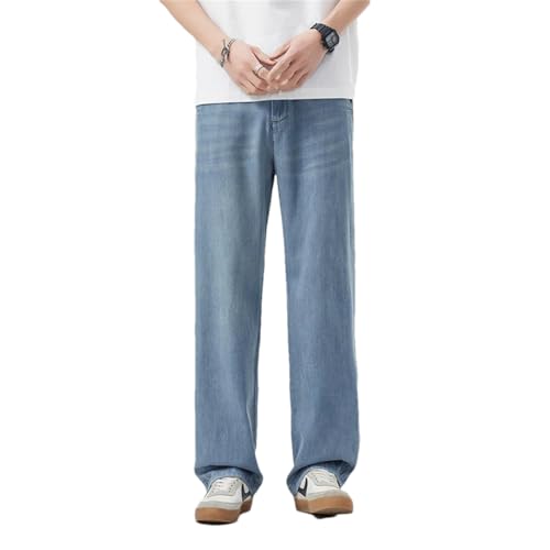 Men's Summer Business Jeans Pant Straight Leg Breathable Lightweight Pant Elastic Outdoors Trousers