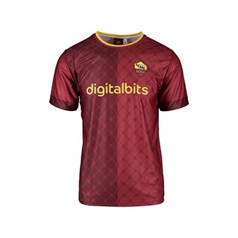 AS Roma Unisex's Replica Adult Home Shirt 22/23 Jersey, Yellow and Red, M Cover