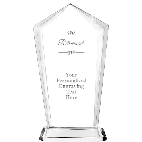 Crown Awards Personalized 12.20" Engraved Retirement Skyscraper Crystal Award