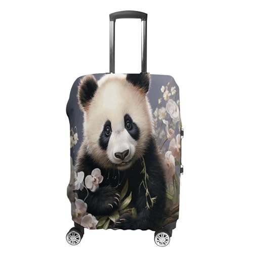 Travel Wheeled Suitcase Sleeve Dustproof Anti-scratch Panda With Flower Luggage Case Protective Cover For 19-32 Inch Luggage - Main Image