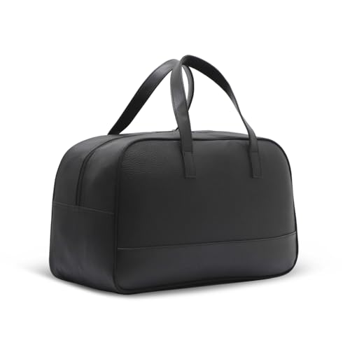 Image of POLICE Premium 40L Duffle Bag for Men | Spacious Travel & Gym Bag | Premium Vegan Leather | Durable Zipper & Strong Handles | Stylish Weekend & Cabin Luggage | Black