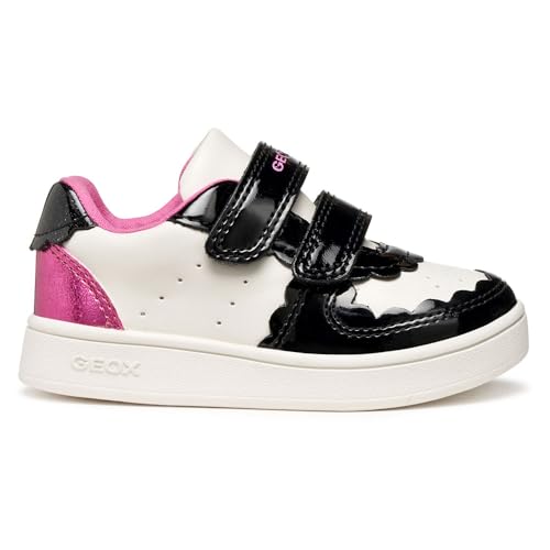 Geox B Eclyper Girl, Zapatillas Bebé-Niñas, Blanco y Negro, 23 EU