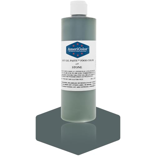 AmeriColor, Stone, 13.5 Ounce Bottle, Soft Gel Paste Food Color
