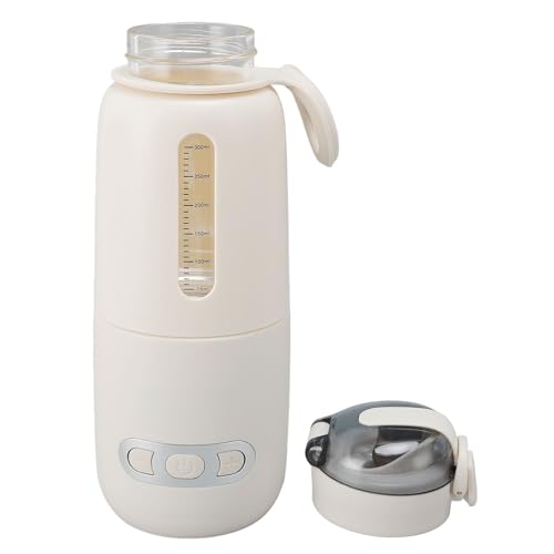 Portable Milk Warmer, 300ML Big Capacity Instant Breastmilk Fast Charging Formula or Water Warmer, 15000mah Cordless Baby Flask for Travel Vehicle Car Airplane