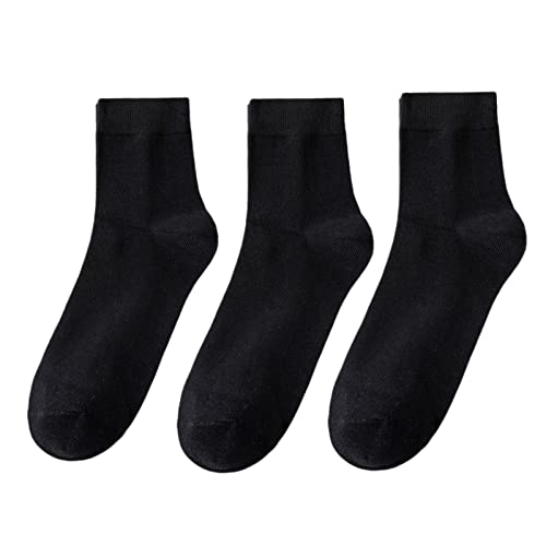 Topeter Cotton Crew Socks Athletic Cushioned Socks Training Ankle Socks 3 Pair