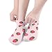 4TH N Casual Fashion Athletic Ankle Socks, Lightweight Comfy Elastic Sock Cute Pink Strawberry Polka Dot for Women and Men Jogging, Training, Walking Wear