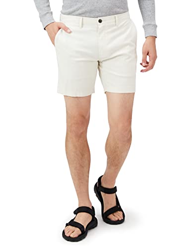 Amazon Essentials Pantalones Oxford Ligeros, Elásticos y Cómodos de Corte Ajustado de 18cm Hombre, Crema, 33W