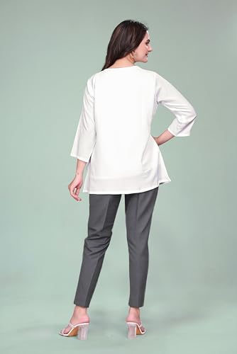 Image of SHANTVAN GALLERY Women's Tunics - Stylish & Comfortable Kurti for Woman with 3 /4 Designer Sleeves | Elegant Indian Short Tunic Top for Ladies | Casual, Festive