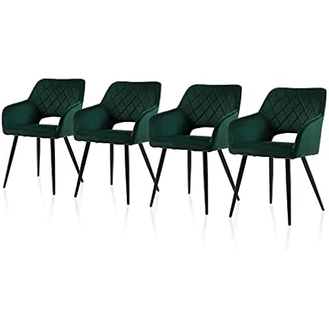 TUKAILAi Freizeit Esszimmerstühle 4er-Set aus Samt Cover