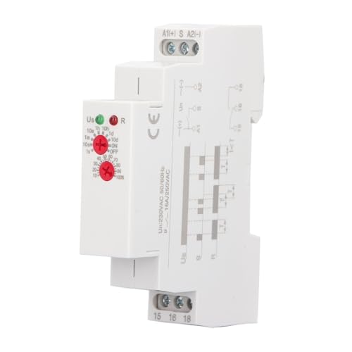 Relé de tiempo programable de 0.1s a 10 días Tissting para cuadros eléctricos y montaje riel DIN