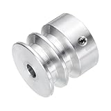 QUARKZMAN V-Typ Riemenscheibe 7mm Bohrung 30mm Außendurchmesser Doppelrillen Aluminiumlegierung Keilriemenscheibe für Motorwellen-Bohrmaschine 6mm(1/4) PU-Formgürtel