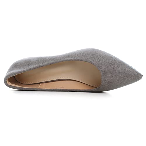 Image of Women's Low Kitten Heel Pumps Classic Fashion Dress Pumps Simple Heeled Shoes for Office Work