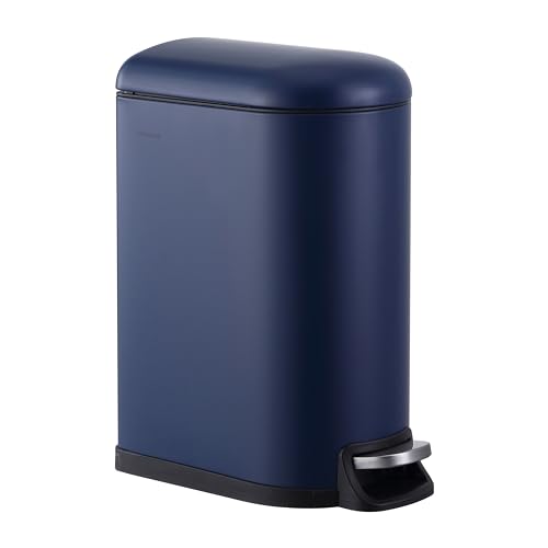 happimess HPM1009J Roland Mini 2.6-Gallon Step-Open Trash Can, Denim Blue,with Soft-Close Lid, Fingerprint Resistant, Modern, Minimalistic for Home, Kitchen, Laundry Room, Office, Bedroom, Bathroom by happimess - Used condition - US$41.60