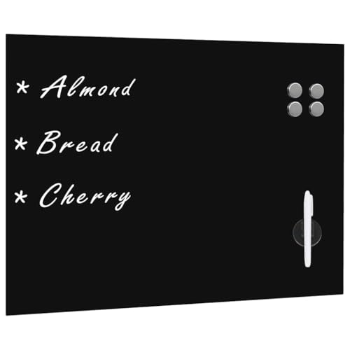 vidaXL Tableau Noir Magnétique Mural en Verre 80x60 cm Ecriture Ecole Maison