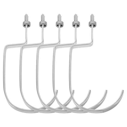 Baluue 5 Ganchos de Acero Inoxidable para Colgar Ropa Rosca Accesorios Multiusos para Perchas Gancho Resistente para Techo y Hogar Adecuado para Almacenamiento y Organización