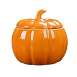 Tarro Cerámico Forma De Calabaza Para Dulces Tapa Hermética Decoración