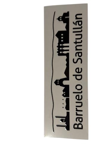 Adhesivo para Coche de Barruelo de Santullán, Silueta Skyline, Estilo Urbano (Blanco) (Negro)
