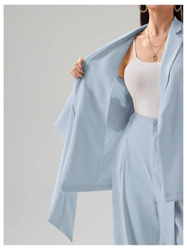 SOLY HUX Women's Long Sleeve Wrap Blazer Lapel Collar Metal Decor Work Office Business Casual Jacket4