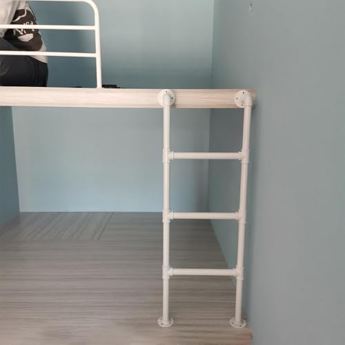 Escalera de metal para loft blanca: optimiza el espacio de tu altillo o dormitorio con estilo 2