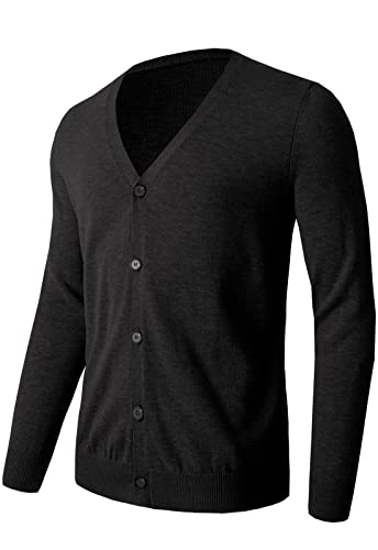 Men's Cardigan Sweater V Neck Casual Soft Long Sleeve Button Down Knitted Winter Sweater