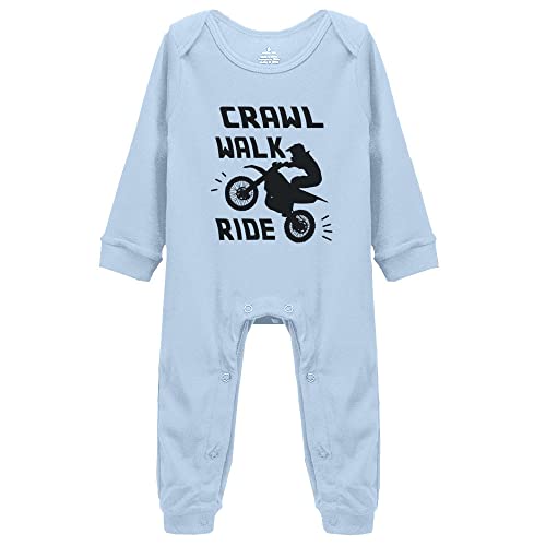Crawl Walk Ride Dirtbike Toddler Rompers Baby Boy Girl Bodysuit Long Sleeve