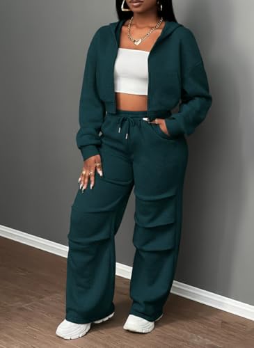 Image of Q - RIOUS Women's Baggy Mid Waisted Lounge Sweat Pants with Drawstring Athletic Flared Joggers with Pockets