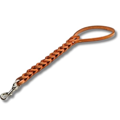 Pet's Market - Guinzaglio tripla treccia in cuoio con gancio per cane taglia piccola media grande disponibile in diverse misure (50 cm)