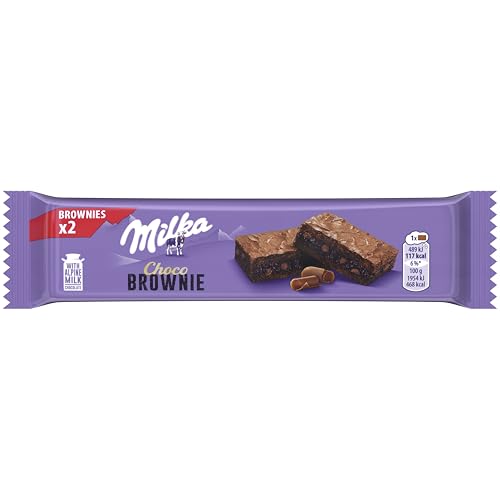 Milka Choco Brownie, Bizcocho de Chocolate con Leche de los Alpes y Trozos de Chocolate con Leche,...