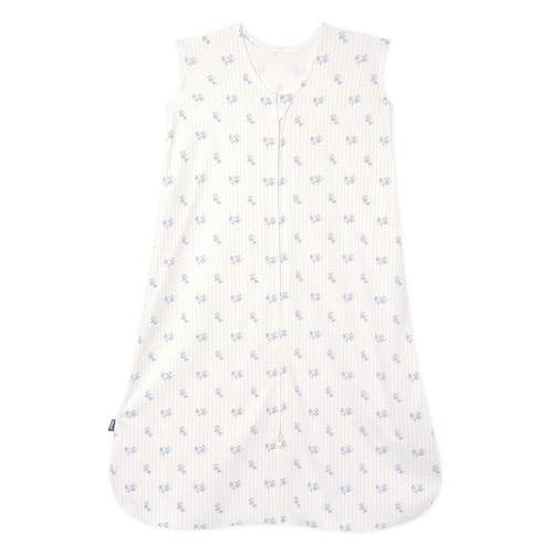 Image of HALO SleepSack, 100% Cotton Wearable Blanket, Swaddle Transition Sleeping Bag, TOG 0.5, Floral Vintage Stripe, Small, 0-6 Months