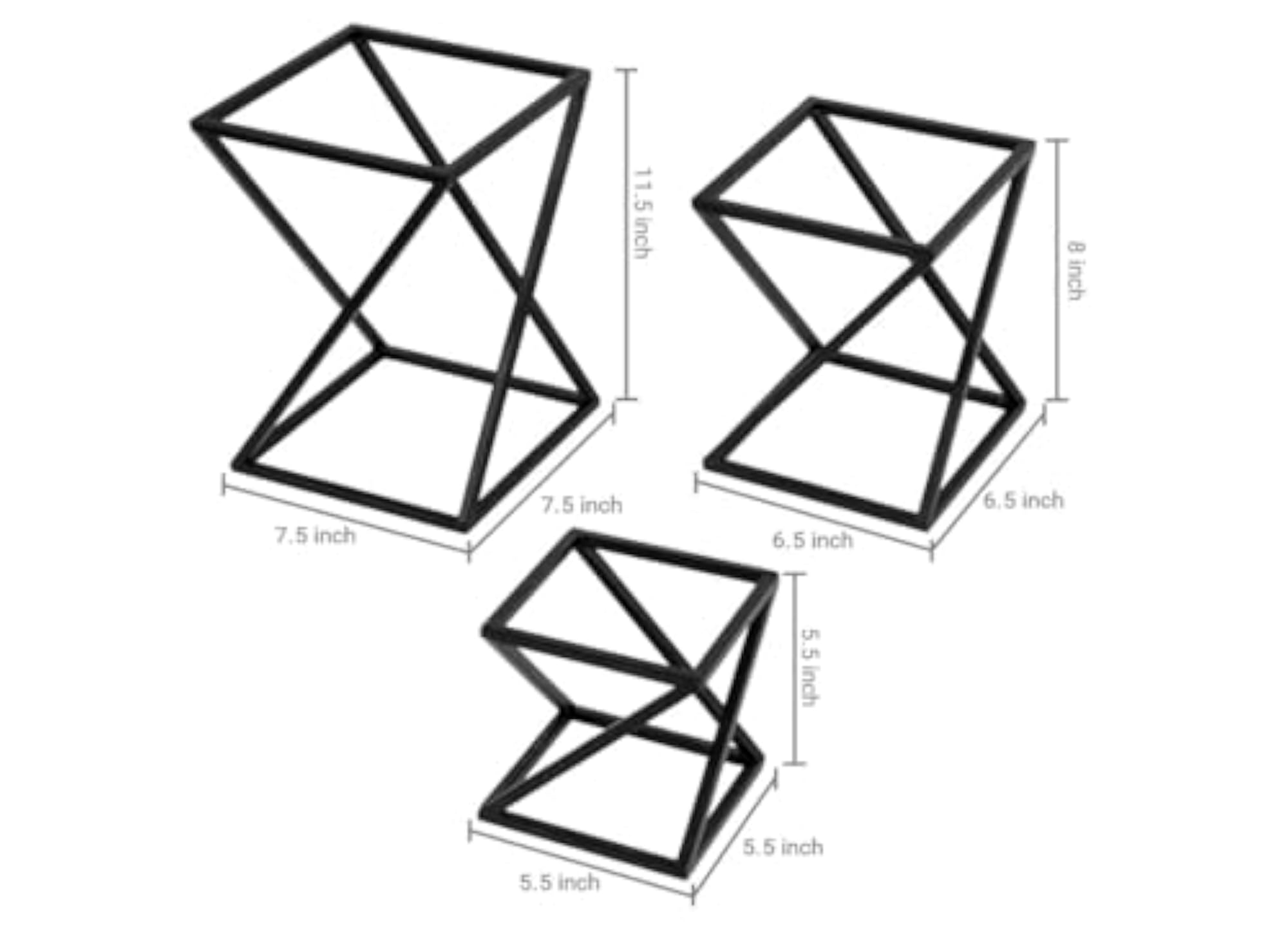 Geometric Matte Black Metal Pizza Riser Racks