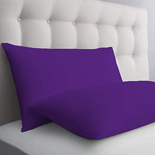 Image of YRM Bedding's - Egyptian Cotton Pillow Cases 400-TC Premium Hotel Quality 2 - Pcs Pillow Covers (17 inch x 27 inch) - Dark Purple Color