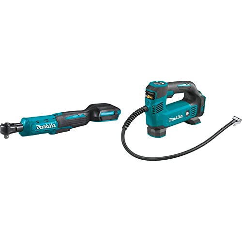 Makita XRW01Z 18V LXT® Lithium-Ion Cordless 3/8´´ / 1/4´´ Sq. Drive Ratchet, Tool Only & DMP180ZX 18V LXT® Lithium-Ion Cordless Inflator, Tool Only