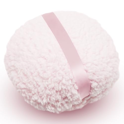 Rosa Puderquaste, zartes und weiches Puder mit Quaste für Frauen, Körperpuderquaste, großes Puderquasten-Zubehör, rosa Puderquasten-Zubehör, geeignet für Frauen jeden Alters