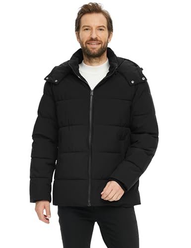 Skieer Men's Winter Coat Waterproof Warm Insulated Quilted Puffer Jacket with Detachable Hood3