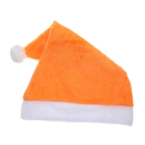 TOBBOMEY Orange Weihnachtsmütze aus Kurzflorigem Plüsch Singende...