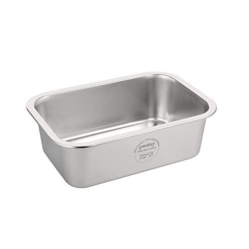 PEDAY 1.2 Gallon Large Dog Water Bowl, 18/8 Human Grade Stainless Steel - Silver Classic