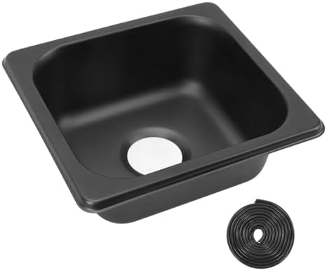 6.93x6.38x2.56in RV Kitchen Sink, 304 Stainless Steel Black Bar Sink, Electroplated Drop in Small Bar Sink for Boat RV