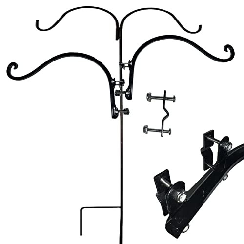 Keyfit Tools ADAHook (2 Pack) Outdoor Shepherds Hook Bird Feeder Hanging Planter Pole Hanger Turns A Single Hook Into Triple Turns A Double Hanger Into Quadruple Adjustable Up & Down