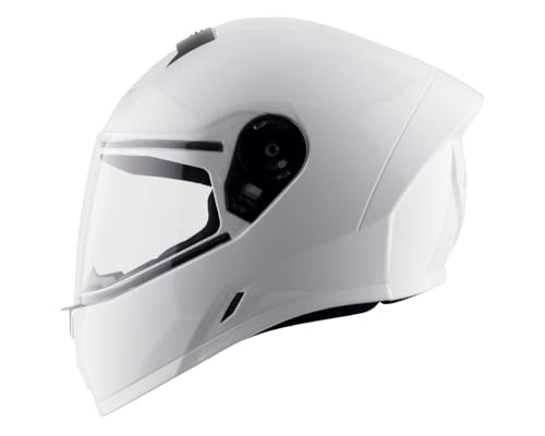 Image of Vega Ranger Full Face Motorcycle Helmet with Lightweight Shell, Comfortable Liner, Shock-Absorbing Interior, Ventilated Fit, Aerodynamic Build, and Trendy White Finish White L