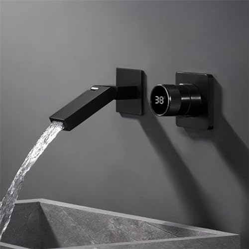 Mitigeur de bassin de salle de bain mural gris LWX poignée unique robinet eau chaude et froide