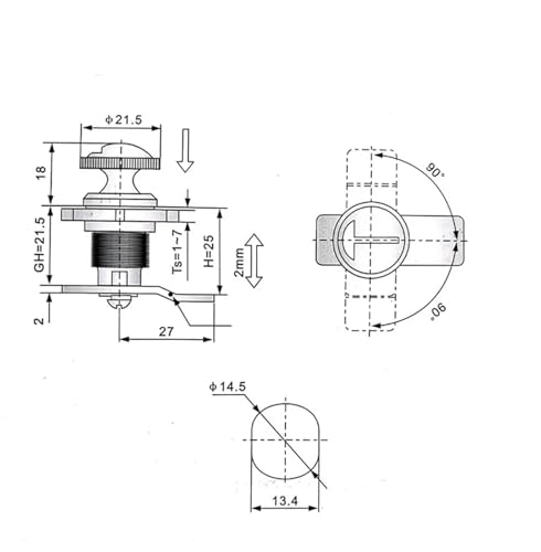 Presse serrure cylindrique MS803 pour armoire électrique et porte de compression