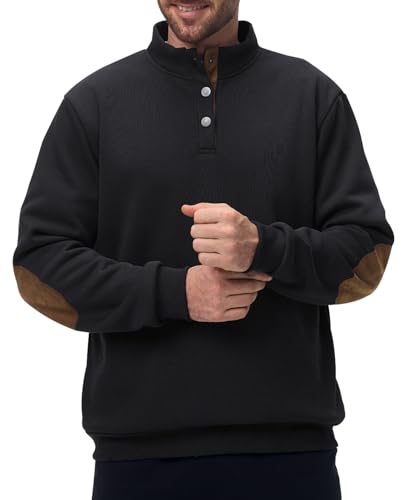 Sweatshirt Polaire Homme à Boutons | Pull Chaud Automne Hiver