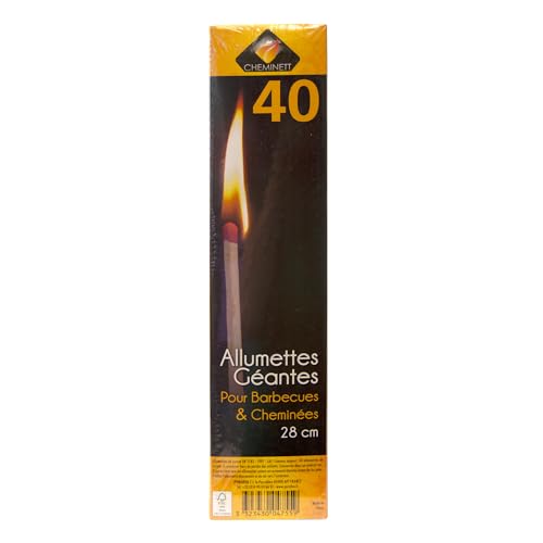 Pyro Feu 4755-48, Fosforos Extra-Largos 28cm, Caja de 40 Uds,