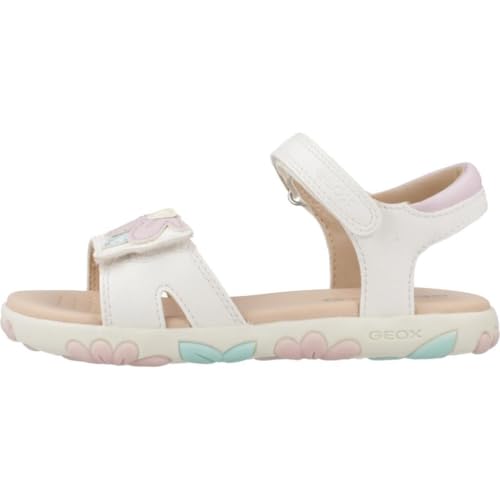 Geox J SANDAL HAITI GIRL, Sandale fille, White/Pink,